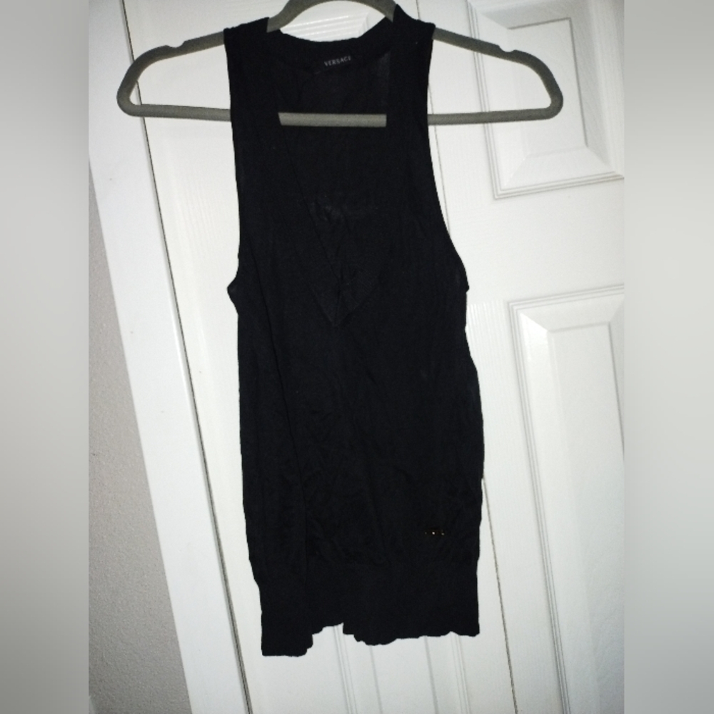 Gianni  Versace black  tank top size 38 good condition